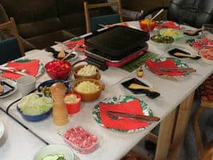 Temporary eating area during kitchen remodeling