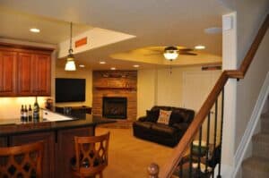 Finish Basement with a Entertainment Room for the whole family to Enjoy